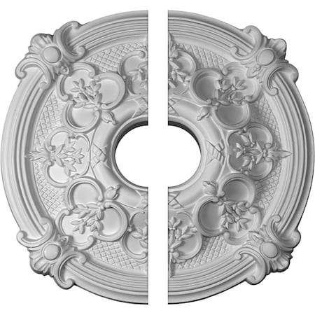 Ekena Millwork Hamilton Ceiling Medallion, Two Piece (Fits Canopies up to 3 3/4"), 17 3/8"OD x 3 1/2"ID x 1 3/4"P CM17HA2-03500